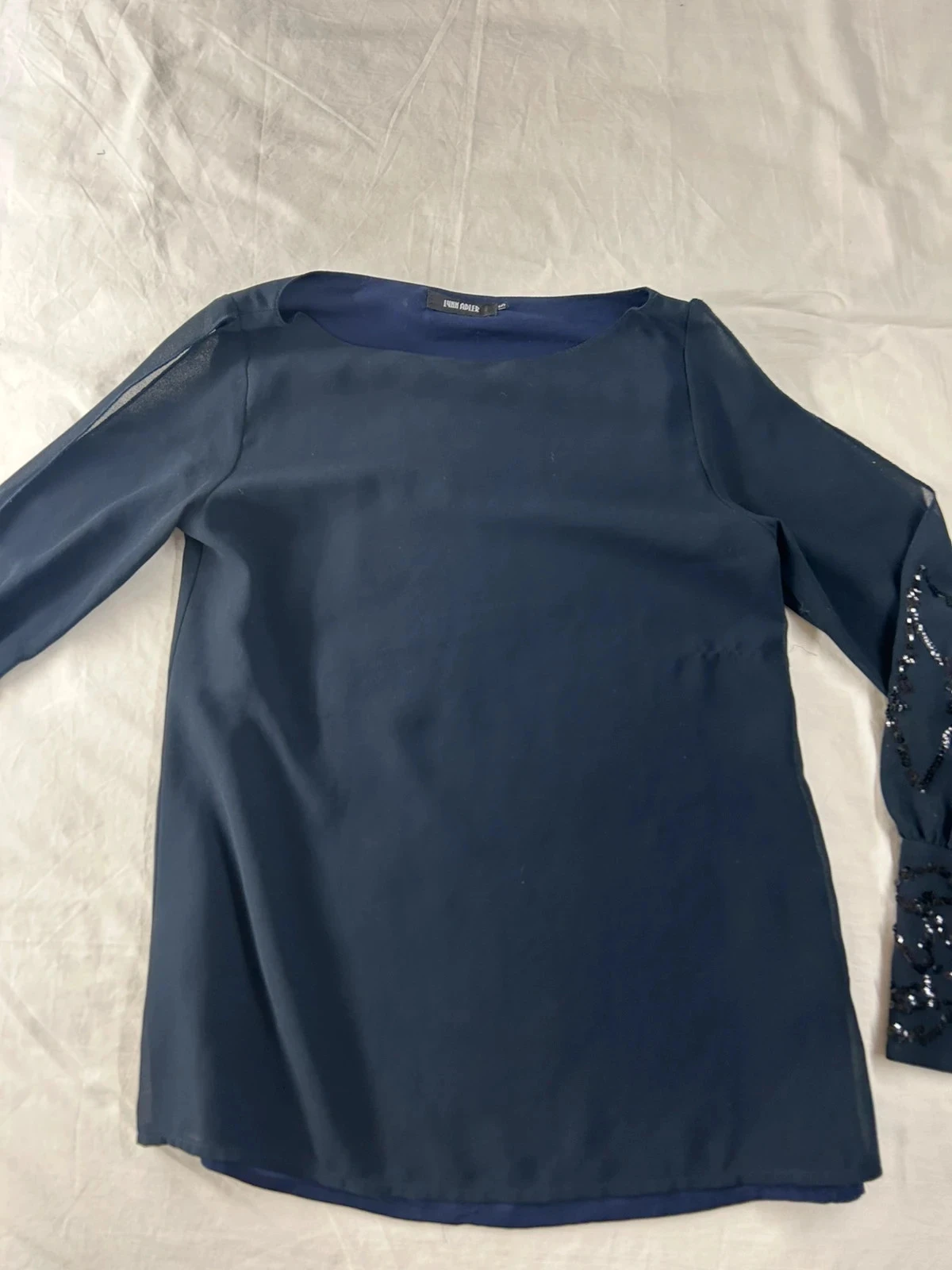 Blusa de mangas compridas azul marinho Lynn Adler T. S – photo 2